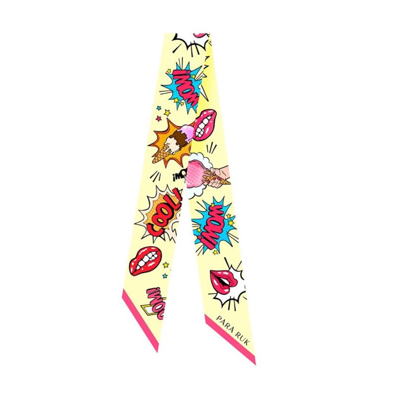 "Pinup" print silk-twill scarf