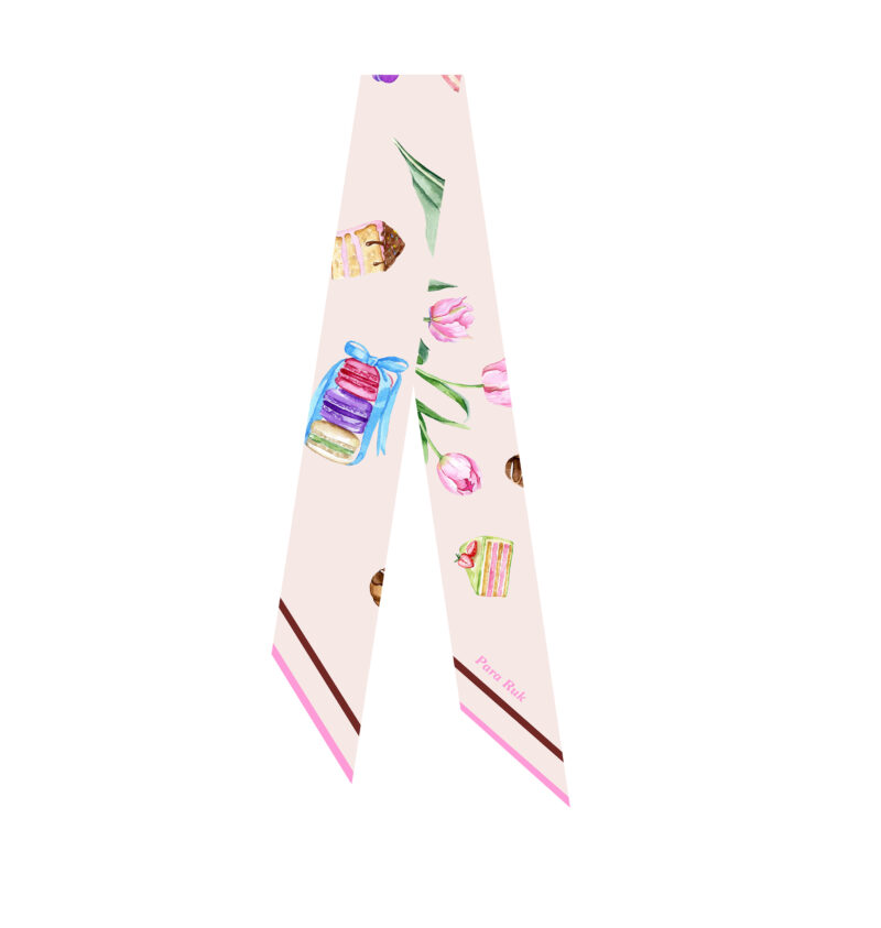 "Dolce Vita" print silk-twill scarf