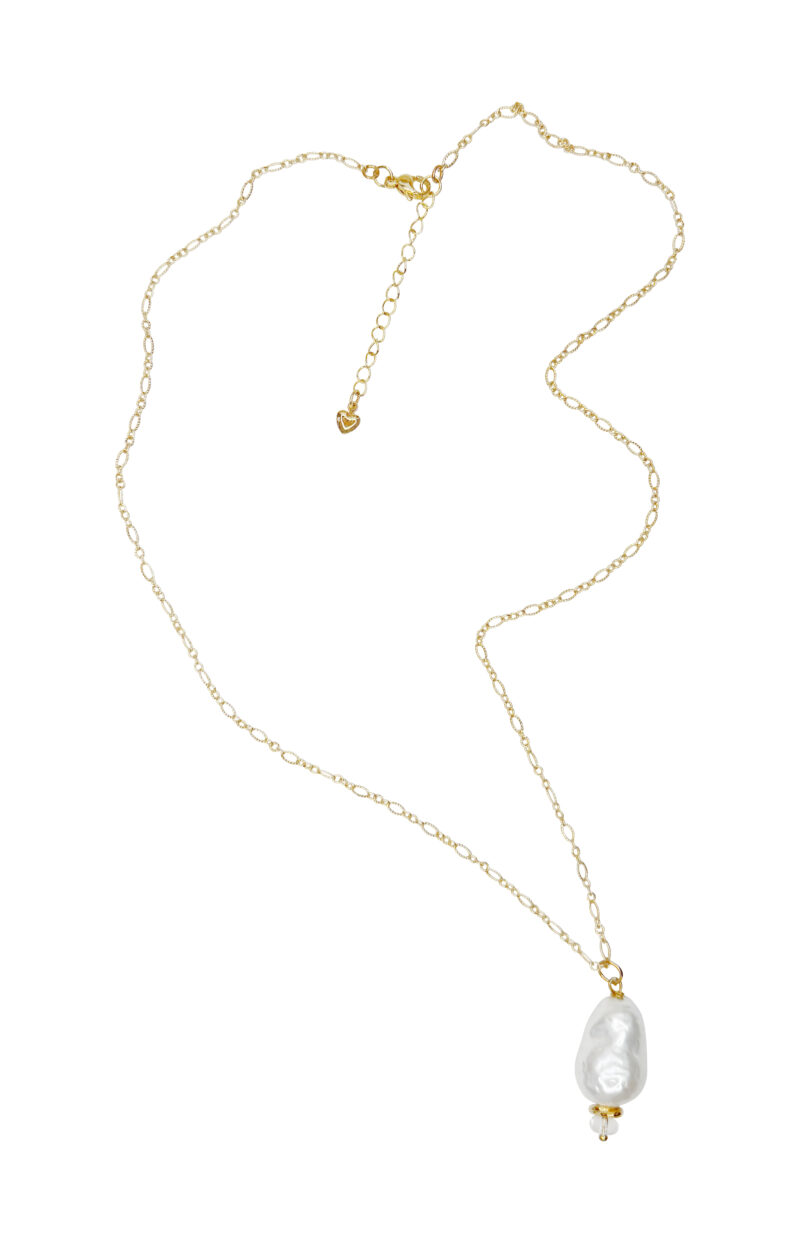 Gold plated chain with mono Mallorca pearl