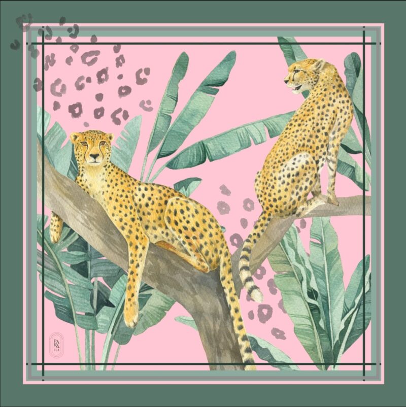 "Safari" print silk-faille scarf