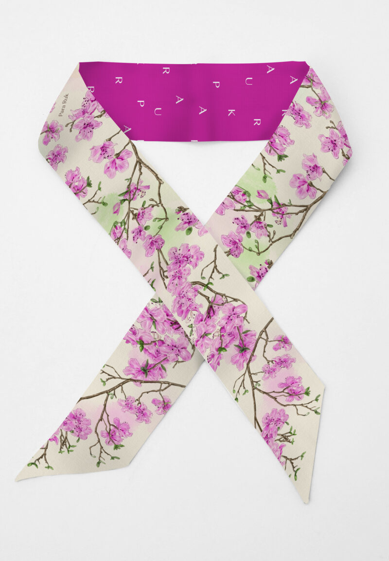"Baikal wild rosemary" print silk-twill scarf