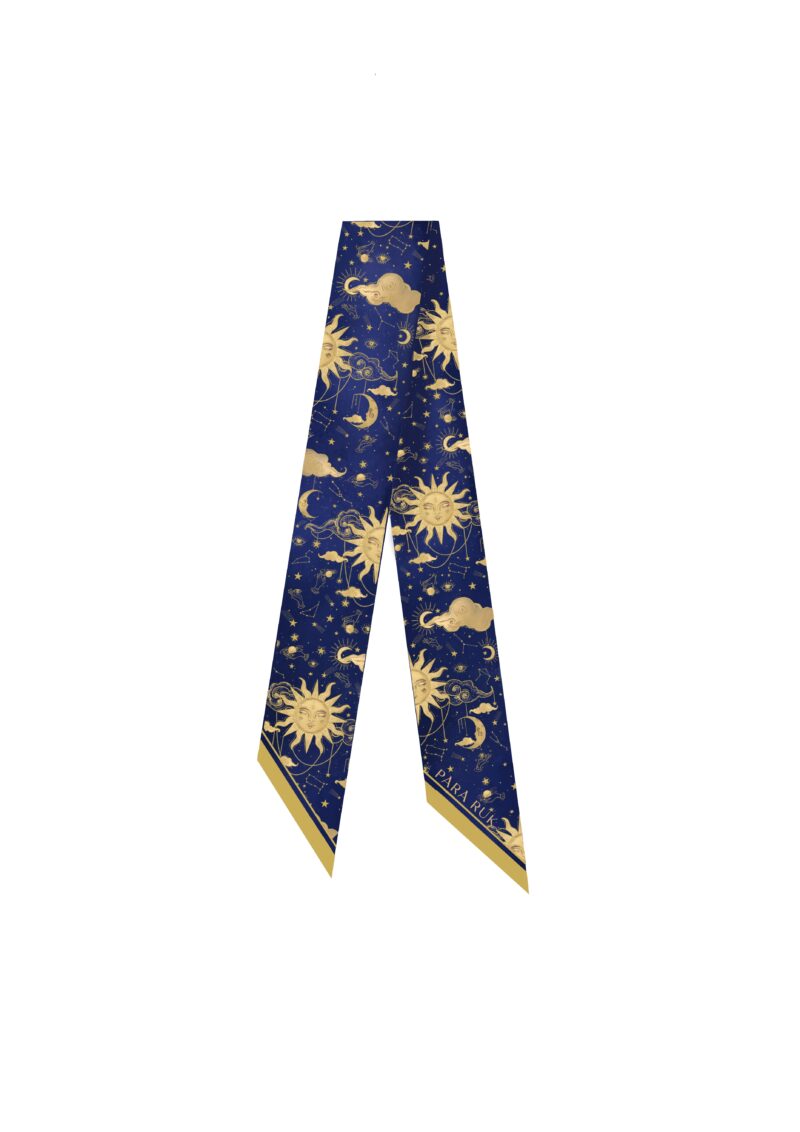 "Age of Aquarius" print silk-twill scarf