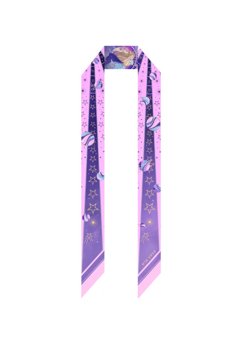 "Fallen Star" print maxi silk-twill scarf