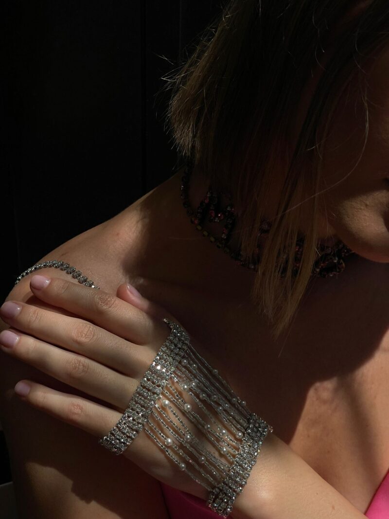 Crystal and beaded bracelet