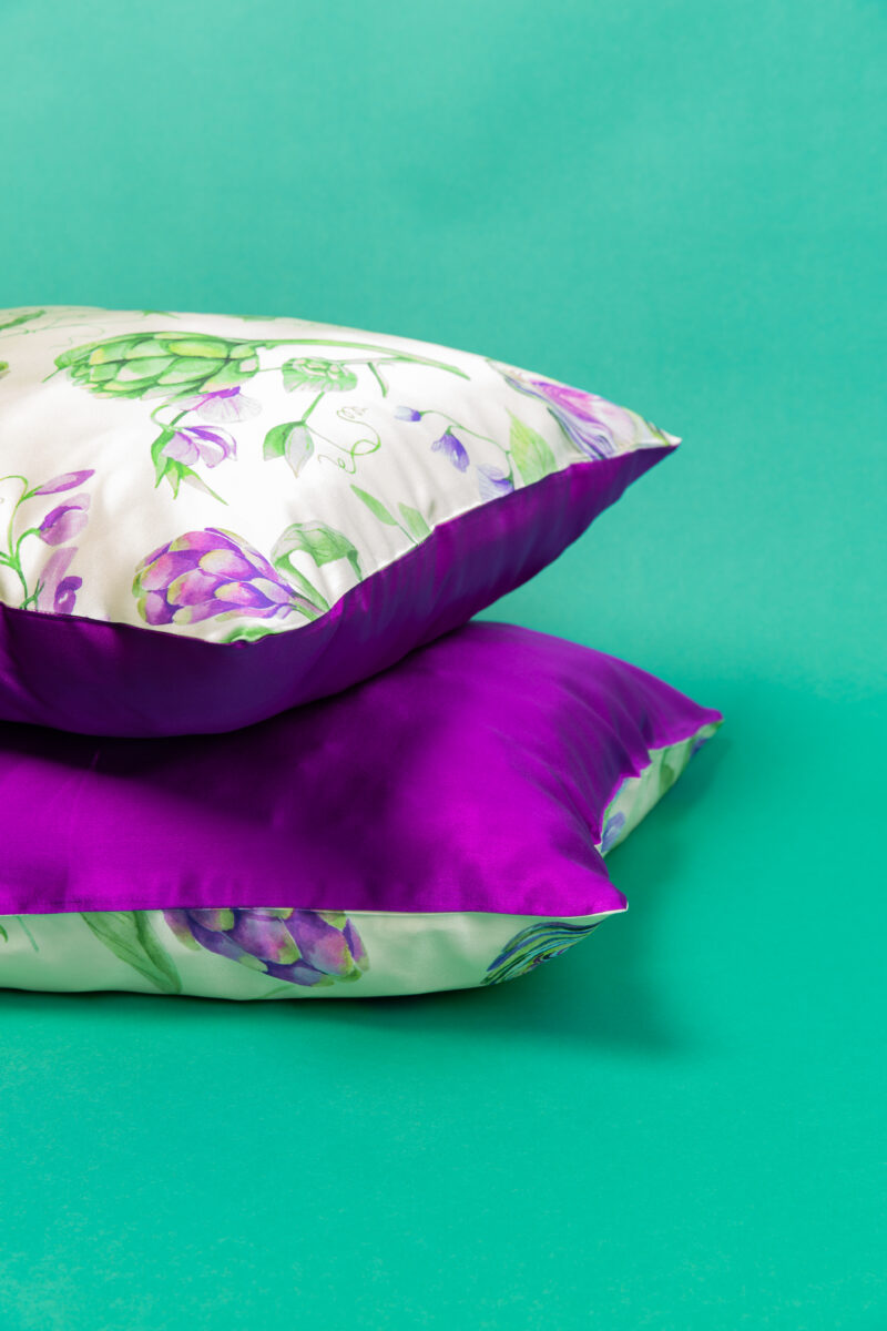 Silk Pillowcases "Artichokes and peas"
