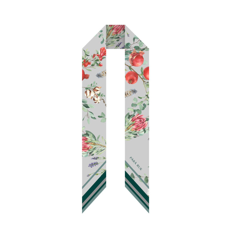 "Garnet" print maxi silk-twill scarf