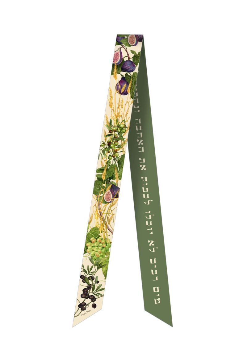 "Gifts of the Promised Land " print maxi silk-twill scarf