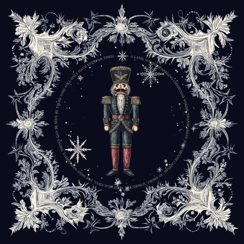 "The Nutcracker" Silk-Faille Scarf