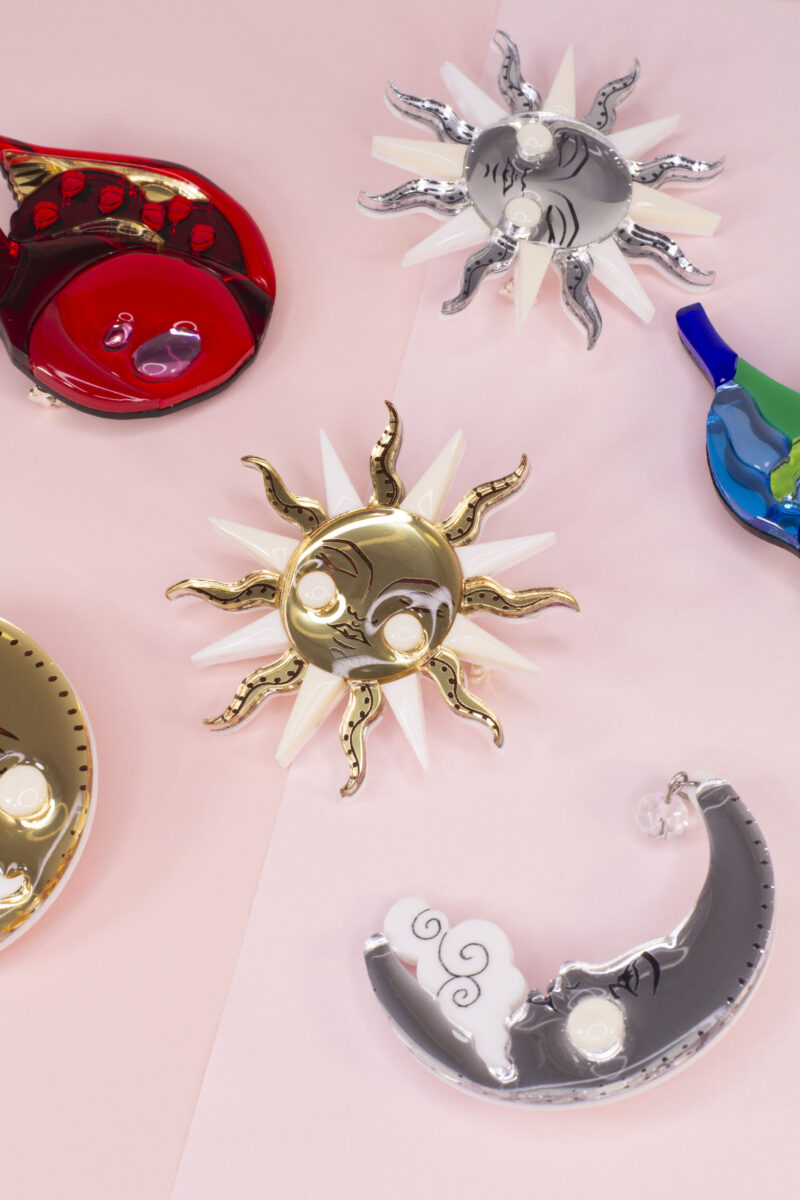 Acrylic brooch "Age Of Aquarius"