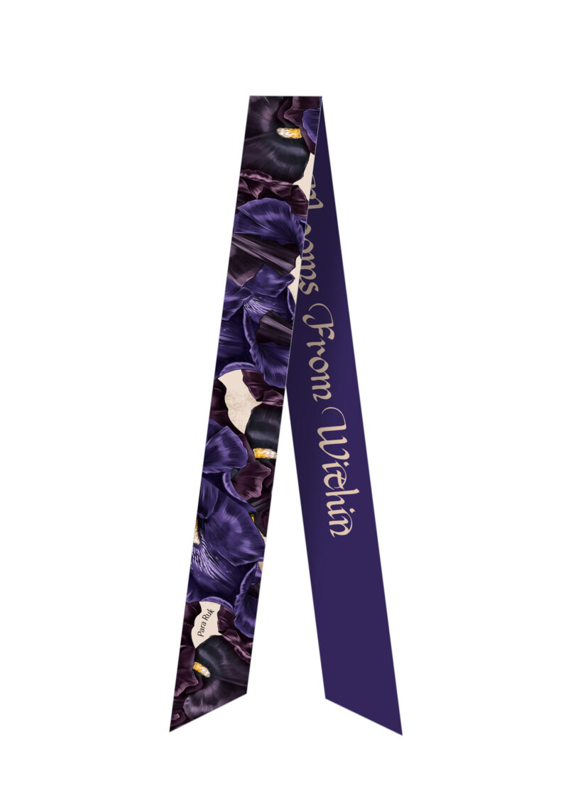 "Argaman" print maxi silk-twill scarf