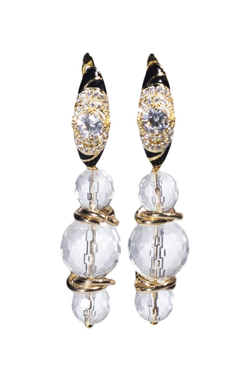 Rhinestone symmetric earrings