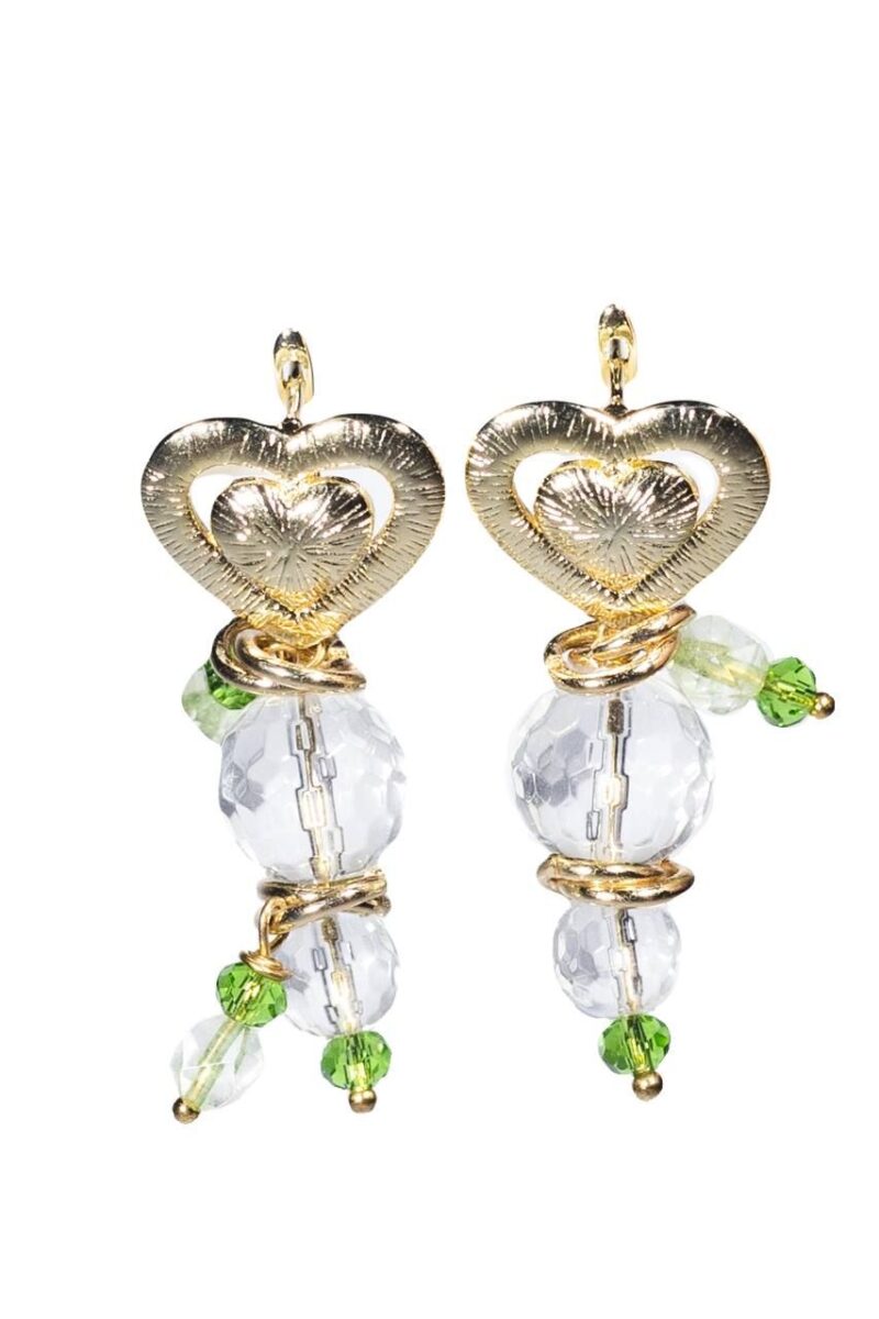Rhinestone earrings with hearts