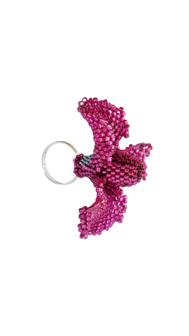 Burgundy Iris beaded ring