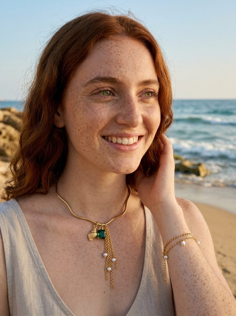 Gold-plated Green Crystal choker PRE-ORDER