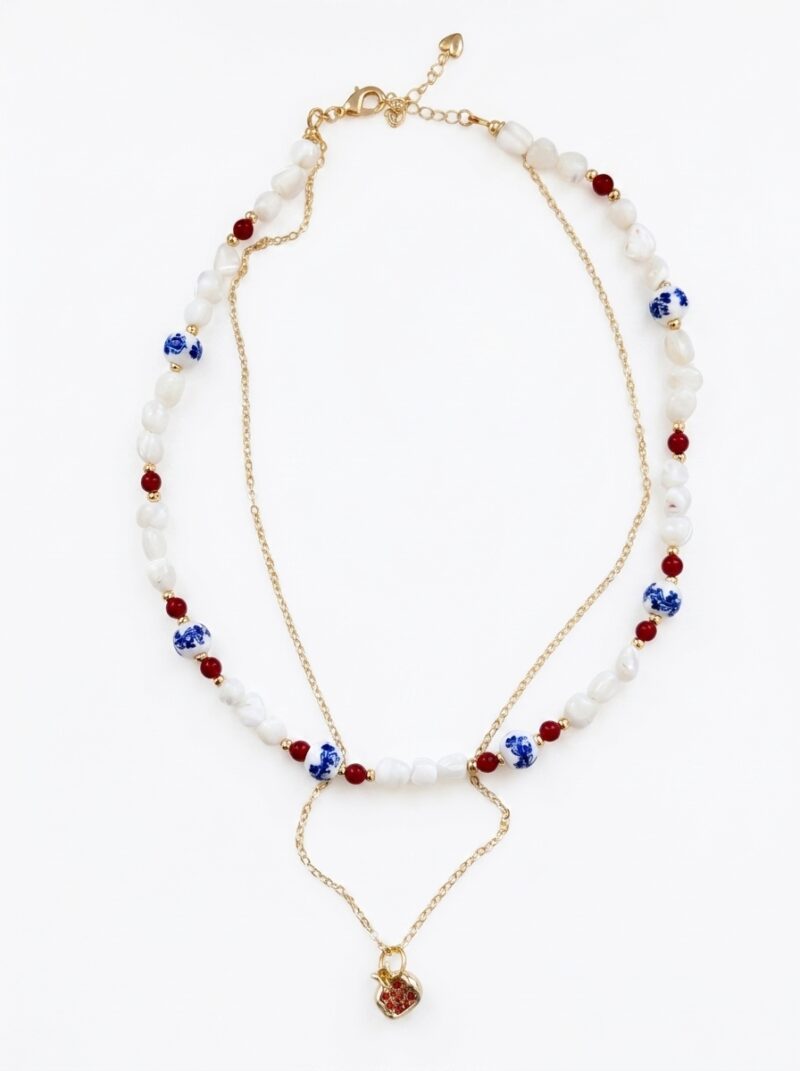 Rosh-ha-Shana necklase with pomegranate, gold plated, PRE-ORDER