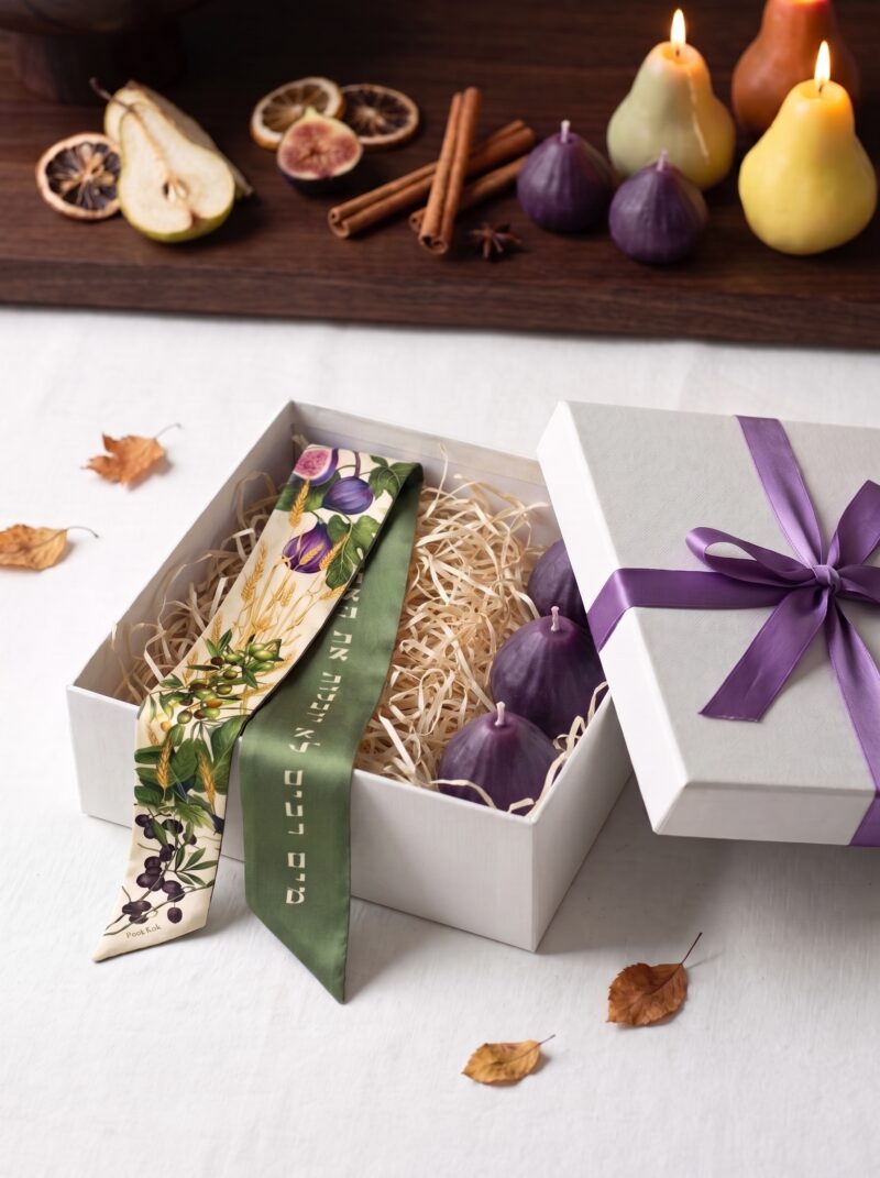 "Gifts of The Promised Land" GIFT SET - maxi silk-twill scarf and 3 candles PRE-ORDER