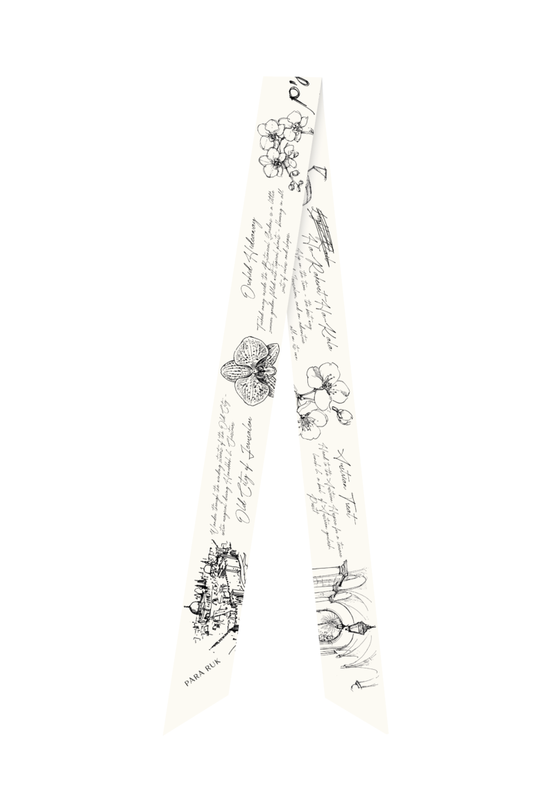 “The Little Jerusalem Story” print maxi silk-twill scarf PRE-ORDER