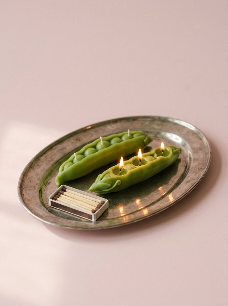 Artichokes & Peas, Set of Five Handmade Soy & Beeswax Candles