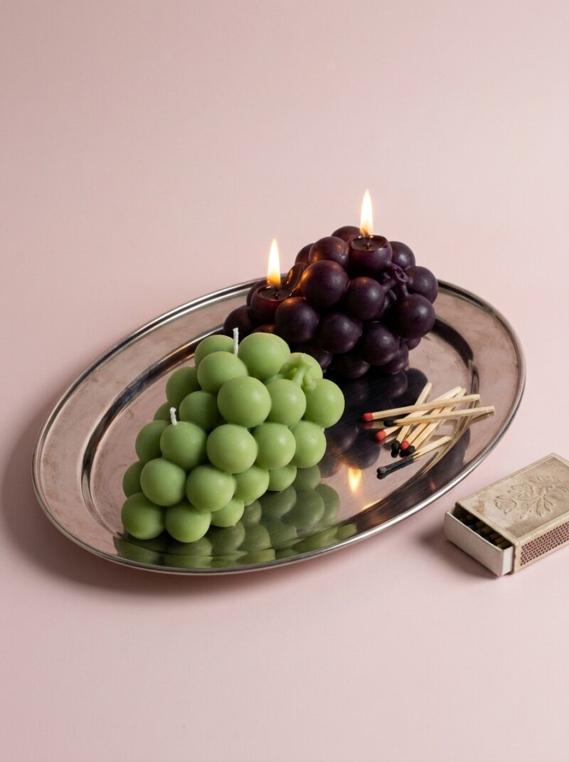 Mediterranean Grapes, Set of Two Handmade Soy & Beeswax Candles